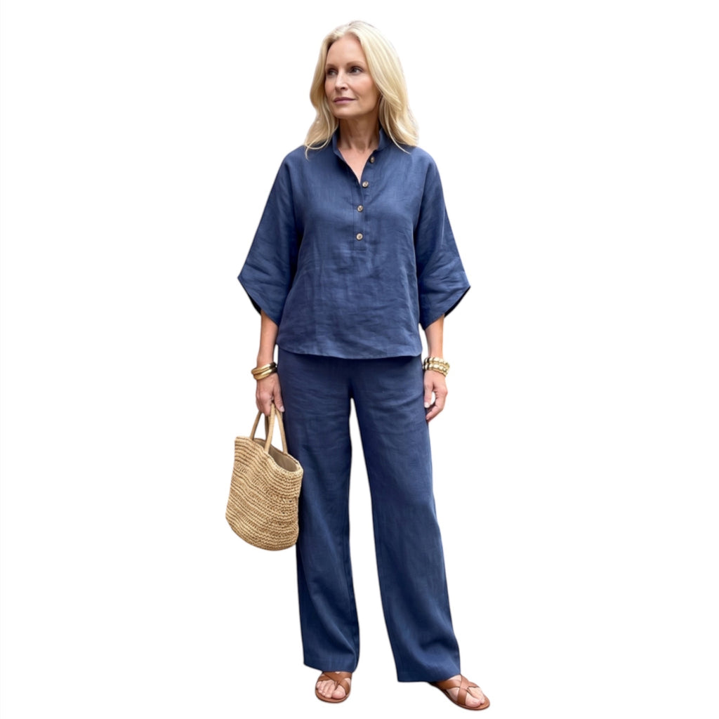 Amity | Relaxed Button-Down Tunic and Pants Set